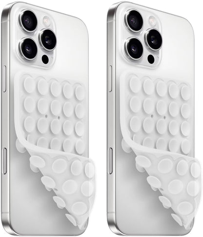 (2 Pack) Silicone Suction Cup Phone Case Mount Double Sided, Sticky Phone Grip with Higher Suction Power for Cell Phone, Hands-Free Phone Accessories for Selfies and Videos, Pink